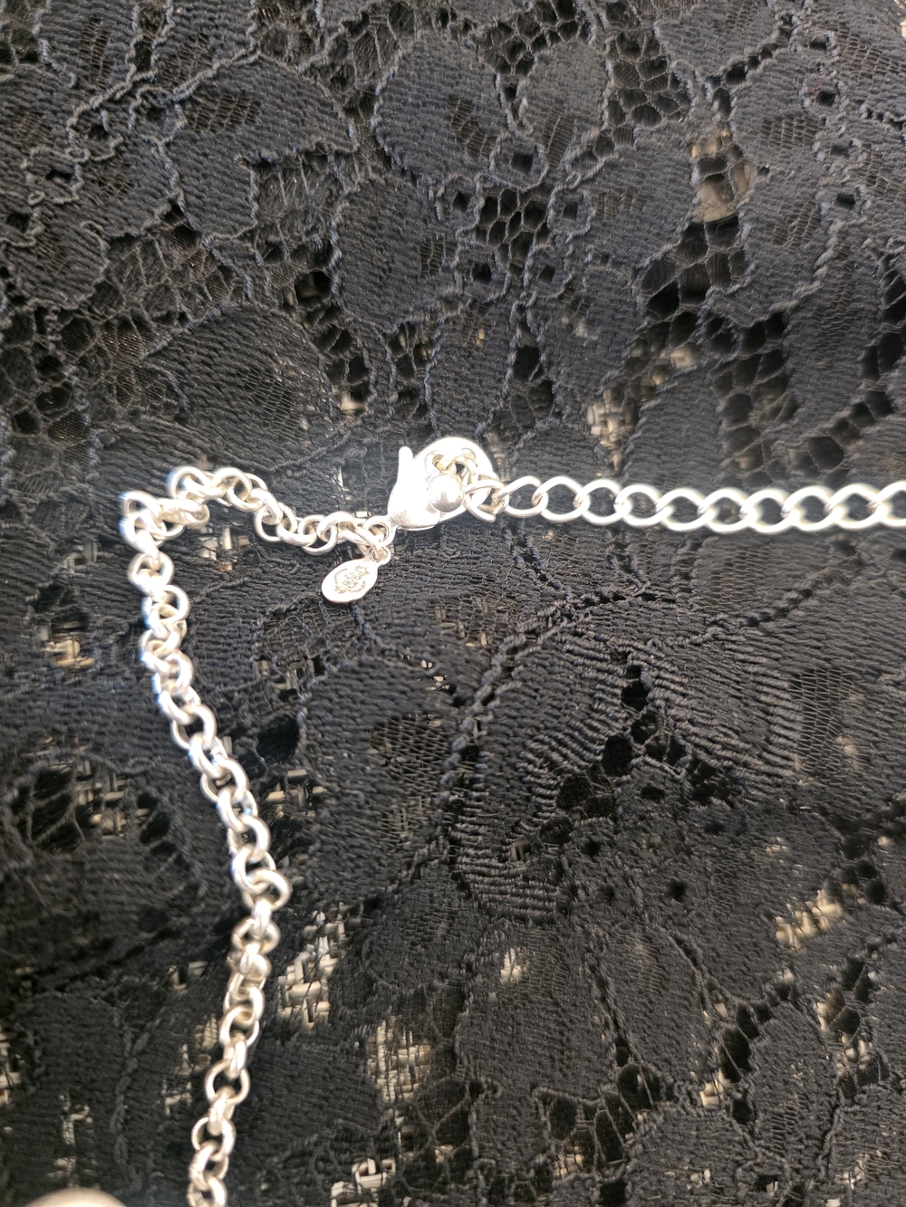 Brighton Two-Tone Heart Charm Necklace - Silver and Rose Gold Accents - Picture 4 of 5